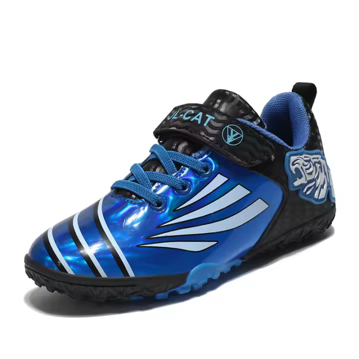 Zapatos de Fútbol para Niños de Moda Dorada Zapatillas Deportivas de Cuero con Suela de Goma Natural Calzado Infantil de Deportes Cómodo y Antideslizante - 1