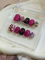 Uñas Postizas De Gato Ojos De Dragón 10pcs High-End Cristal Blanco Hecho a Mano Uñas Postizas Cortas Estilo Y2K Para Mujeres - details 6