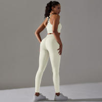 Conjunto de Yoga sin costuras para mujer, ropa deportiva para gimnasio, sujetador de entrenamiento, mallas para correr de cintura alta, para Fiess - details 19