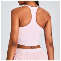 Chaleco de yoga crop top sujetador incorporado moda ropa deportiva transpirable - details 11