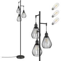 Lámpara de Pie LED Regulable Lámpara de Pie Vintage de 3 Luces con Bombillas E27 - details 21