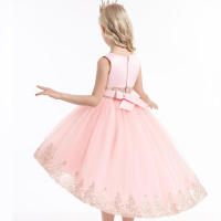 Vestido de niña elegante y moderno para princesa, con cola de malla y flores, ideal para presentaciones de piano. - details 14
