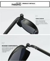 Gafas de sol Retro con tapa para hombre y mujer, lentes de sol redondas con montura pequeña de Metal, Vintage, para conducir al aire libre, para verano - details 4