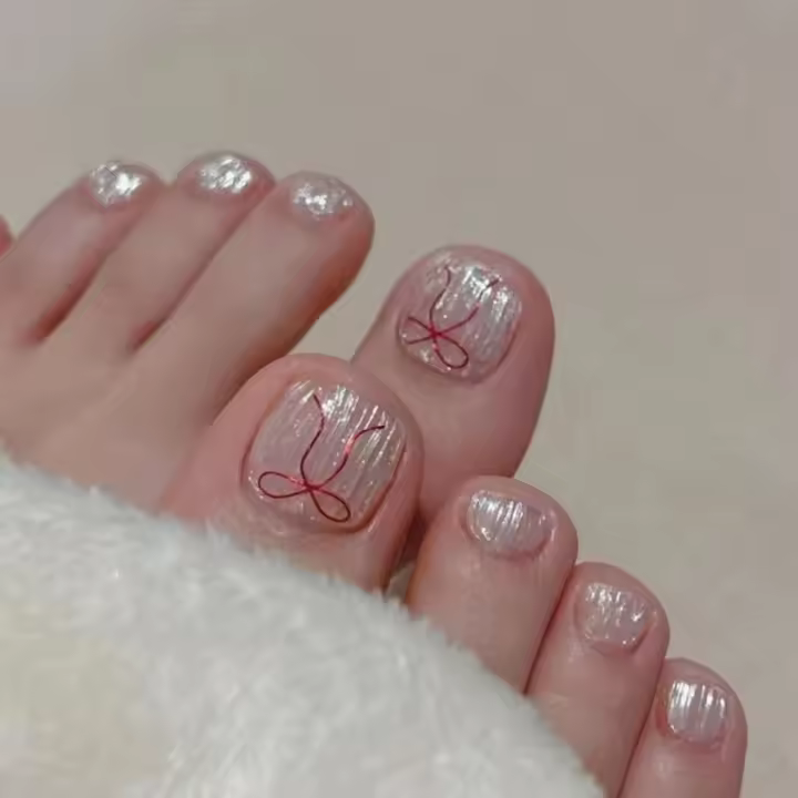 24 piezas de uñas postizas cortas cuadradas con diseño de mariposa y ojo de gato para mujeres y niñas, cobertura total francesa, imagen para un sistema. - 1