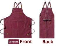 Nuevos delantales de cocina de lona a la moda, delantal de trabajo para hombre y mujer para parrilla, restaurante, Bar, tienda, cafeterías, uniforme de estudios de uñas - details 7
