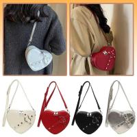 Bolso de hombro vintage Y2K con cadena pequeña para mujer, bolso en forma de corazón, bolso gótico grueso - details 12