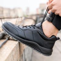 Zapatos de trabajo de seguridad con aislamiento de 6KV para hombres y mujeres, zapatos de cuero negros impermeables, zapatos de cocina antideslizantes, botas indestructibles - details 8