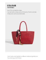 Bolso de mano de gran capacidad, nuevo bolso grande y versátil para mujer, bolso de hombro, bolso de cesta de verduras tejido elegante francés. - details 14