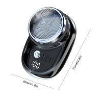 Mini Afeitadora eléctrica de viaje para hombre, recortadora de barba facial con carga USB y pantalla Digital, Afeitadora recargable, lavable, para el hogar y el coche - details 16