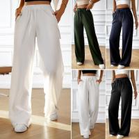 Nuevos pantalones de pierna ancha informales sueltos de color sólido para mujer - details 1