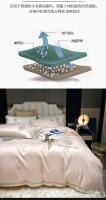 Juego de Cama de Europeo Simple con 60 Hilos Lavado y Doble Cara Suave como Seda de Hielo Juego de 4 Piezas con Funda de Edredón y Sábana - details 2