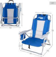 Pack de 2 sillas plegables multiposición para playa, jardín, terraza o camping, 5 posiciones, 49x58x80 cm, Altura asiento 27 cm, Topes antivuelco, Soporta 100 kg, Con asas de transporte (85469) - details 23