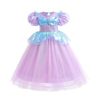 AmyStylish Niñas Princesa Sirena Ariel Cosplay Halloween Fiesta de Cumpleaños Verano Playa Vacaciones Vestido - details 85