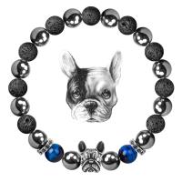 Pulsera de Piedra Volcánica Regalo Perfecto para Vacaciones de Hombres Estilo Fado Negro Imán - details 1