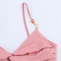 PB&ZA2025 vestido suelto sin espalda con escote en V y tirantes de dopamina de temperamento dulce falda larga nueva ropa de verano para mujer - details 12