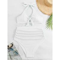 Traje de baño de gran tamaño para mujeres embarazadas, cubierta de vientre de color sólido de moda, vacaciones de primavera caliente - details 8