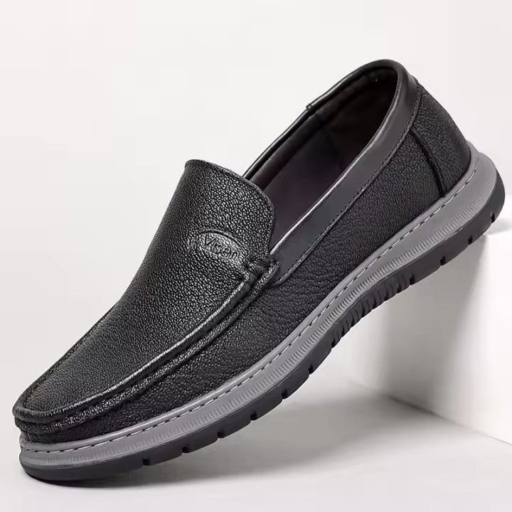 Zapatos Casuales de Cuero de Manga de Oveja Doudou Suela Suave para Hombres Estilo Formal - 1