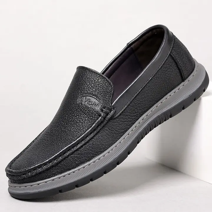 Zapatos Casuales de Cuero de Manga de Oveja Doudou Suela Suave para Hombres Estilo Formal - 1