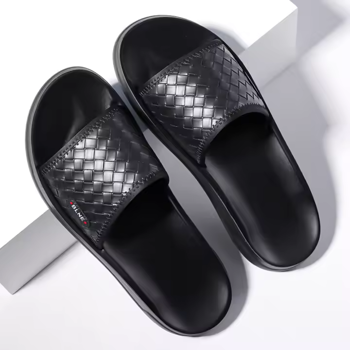 Zapatillas de Hombre de Verano Moda Tejida Patrón Suela Suave de Lujo Tenda al Aire Libre - 1