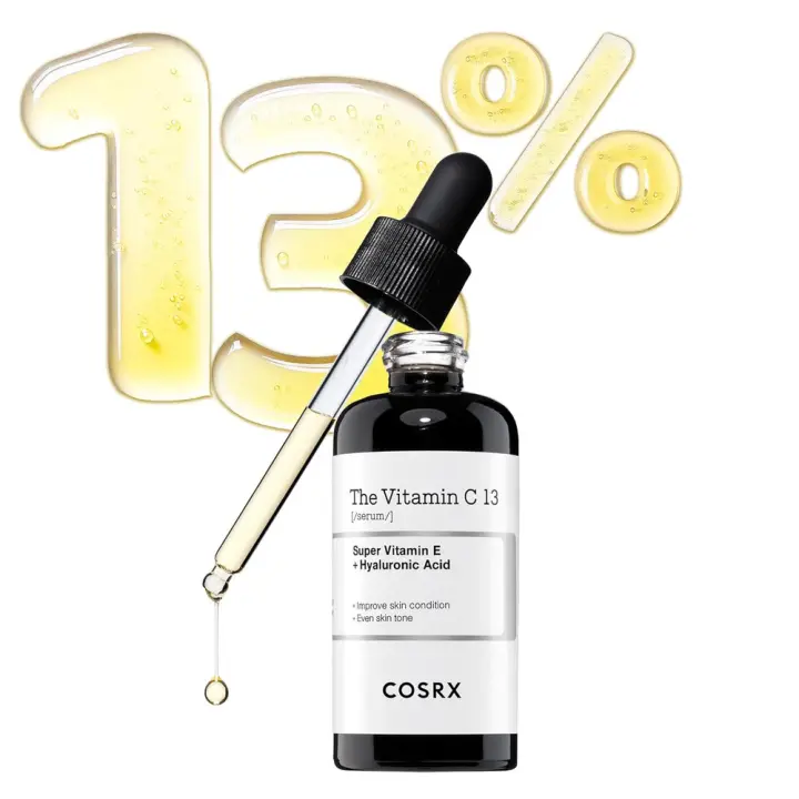 COSRX Pure C 13% con ácido hialurónico de vitamina E, suero facial hidratante para líneas finas, tono desigual y piel apagada, 0.67fl.oz/20ml, - 1