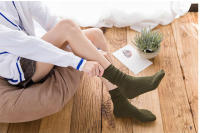 Calcetines de Algodón Sueltos para Mujeres Retro Color Sólido para Otoño-Invierno - details 0