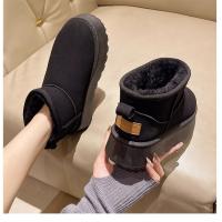 Botas de nieve cortas de felpa para mujer,Zapatos casuales cálidos,Botas Chelsea de ante,Zapatos planos,Invierno - details 9