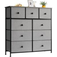 Cómoda con 9 cajones de tela, cómoda de dormitorio, mueble de almacenamiento, muebles de dormitorio, cómoda de 9 cajones, cómoda para cocina, oficina, pasillo, estilo rústico - details 7