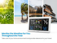 Newentor Termómetro y Hygrométrico para Interior y Exterior Inalámbrico con Pantalla de 7.5 pulgadas Clock Atómico para la Casa - details 5