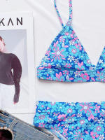 Freckange-Bikini con estampado Floral para mujer, traje de baño con cordón, conjunto de Bikini, traje de baño para mujer, Bikinis de cintura alta para playa 2021 - details 2