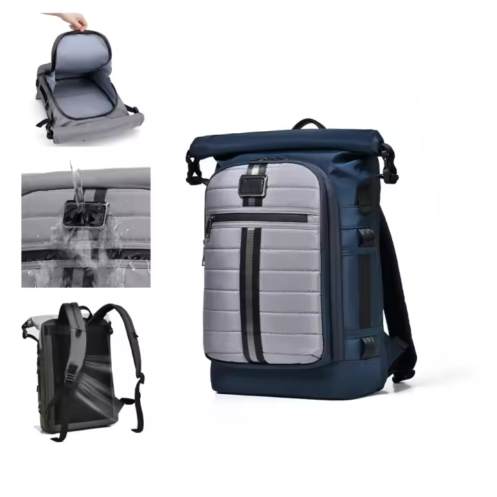 Nueva mochila para hombre de gran capacidad de color contrastante mochila de fitness para ir al trabajo bolsa de viaje bolsa de ordenador - 1