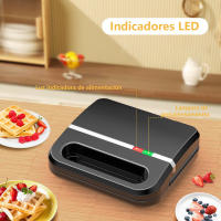 Máquina para hacer gofres 750W, máquina para hacer gofres personal, máquina para hacer gofres pequeña, máquina para hacer gofres antiadherente, mango de tacto frío, pequeño electrodoméstico automático para cocina, celebración de reuniones familiares, past - details 1