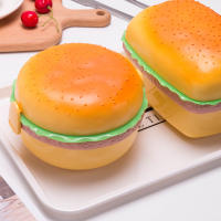 Fiambrera hamburgas, Tupper para niños, colegio, con 3 Compartimentos y Cubiertos,Apta para Microondas - details 0