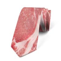 Corbata con diseño de estilo de carne de 8cm, corbata ajustable estrecha con estampado de comida caliente, corbata interesante atada a mano con estampado de comida de carne, camisa para hombre - details 14