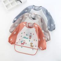 Baberos impermeables de dibujos animados para bebé, delantal de bolsillo de manga larga para comer y dibujar, de 0 a 3 años - details 1