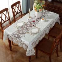 Rectángulo bordado de terciopelo de oro blanco, lujosa funda para mesa de comedor, mantel, corte, ENCE, TV, tocador, juego Antip - details 4