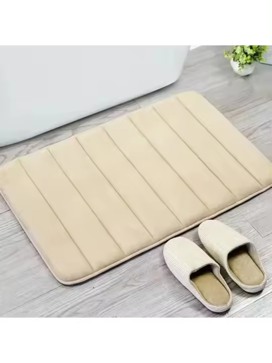 Alfombra de baño súper absorbente Antideslizante, acogedora para dormitorio y baño, suavidad de esponja viscoelástica - 1