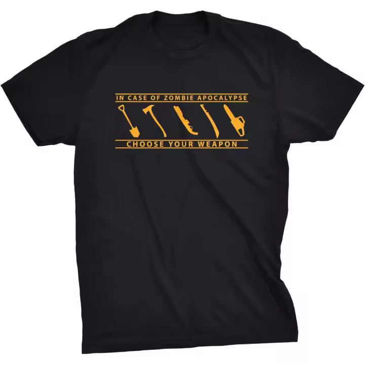 Camiseta divertida de Halloween en caso de Zombie Apocalypse, elige tu arma - 1