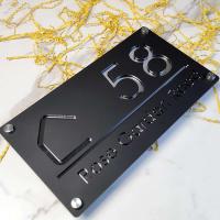 Placa de señal de número de casa acrílica cortada con láser, espejo Gery mate personalizado, nombre de dirección, señales para exteriores, placa de pared - details 3