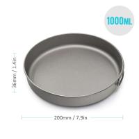 Olla de titanio ultraligera, utensilios de cocina para acampar al aire libre, senderismo, picnic, 750ml/1000ml, 2023 - details 4