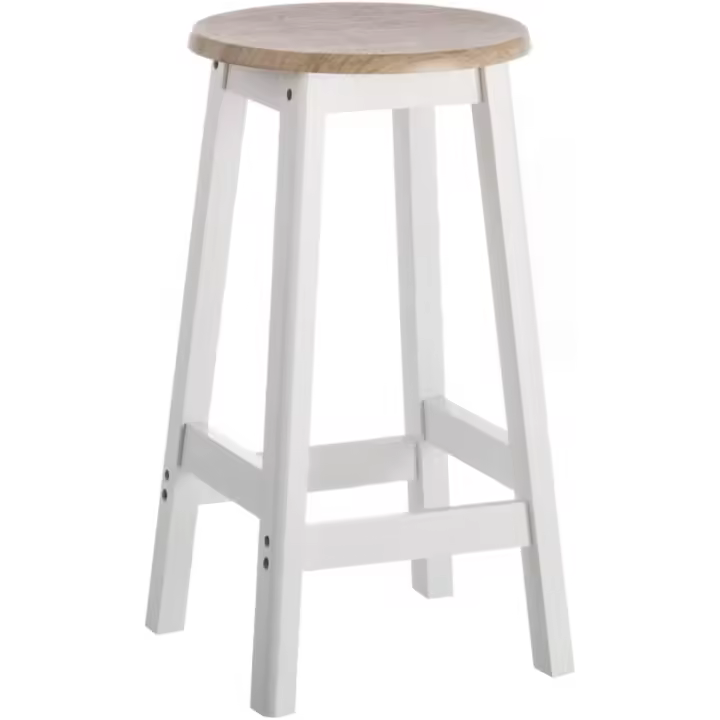 Estantes, Cesta extraíble y Botellero para Cocina de Madera Blanco y Natural de 120x89x37 cm - 1