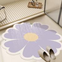 Alfombra de baño con forma de flor de PVC para el hogar, alfombra antideslizante de secado rápido, alfombra de baño hueca absorbente de agua para pasillo - details 4