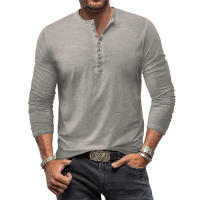 Ropa de hombre Camiseta Slim Fit Manga larga Crew Button Tough Base Top - details 3