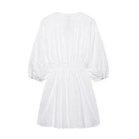 Moda clásica personalizada para mujer, mini vestido bordado calado - details 1