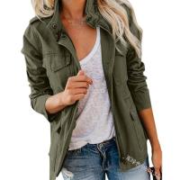 Primavera otoño chaquetas de mujer casual stand collares chaqueta abrigos señoras - details 1