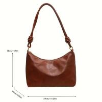 Bolso de Hombro de PU para Mujer Bolso Cruzado de Moda con Correa Ancha Bolso Commuter Casual - details 30