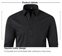 Camisa fina resistente a las arrugas para hombre, camisa sin plancha - details 1