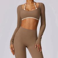Camiseta Deportiva de Dos Piezas para Mujer Top de Yoga Seco y Adelgazante Manga Larga Para Correr - details 3