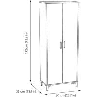 Armario con barra extensible y un estante, armario para pasillo, dormitorio, vestidor, 192 x 60 x 35 cm, grafito/roble Wotan - details 6