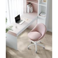 Silla de Oficina en Casa, Silla Giratoria de Algodón y Lino, Silla de Escritorio, Acolchada con Espuma, Altura Ajustable, para Estudio, Dormitorio, Azul Pálido OBG020Q01 - details 19