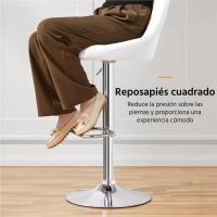 2 Taburetes de Bar de Altura Ajustable 86-107,5 cm Sillas de Bar Asiento Giratorio Reposapiés Cuadrado Estructura de Metal Blanco - details 5